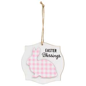 Layered Plaid Easter Bunny Blessings Ornament, 3 Asstd.