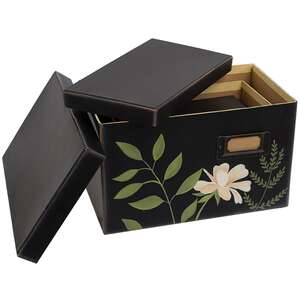 3 Set, Leafy Floral File Boxes