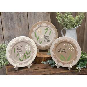 Spread Sunshine Floral Lace Plate, 3 Asstd.