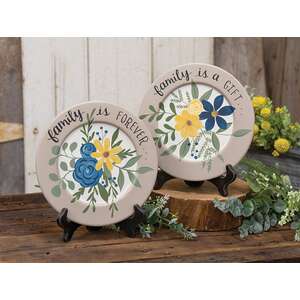 Family Gift Forever Floral Plate, 2 Asstd.