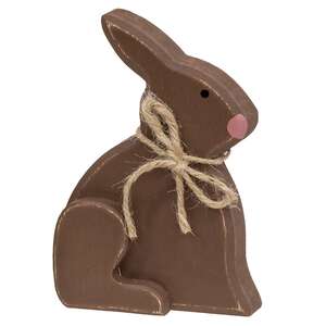 Small Distressed Wooden Chunky Sitting Bunny, 2 Asstd.