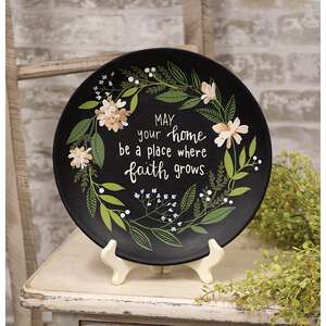 May Your Home Be a Place Where Faith Grows Wooden Plate