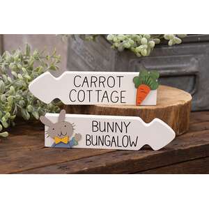 Carrot Cottage Bunny Bungalow Arrow Sitter, 2 Asstd.