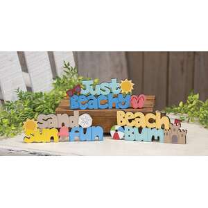 Beach Bum Wooden Word Sitter, 3 Asstd.