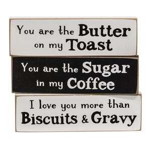 I Love You More Than Biscuits & Gravy Thin Mini Block, 3 Asstd.
