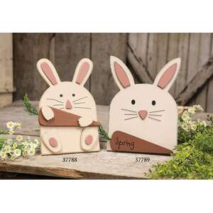 Wooden Layered Bunny with Carrot Easel