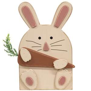 Wooden Layered Bunny with Carrot Easel
