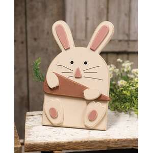 Wooden Layered Bunny with Carrot Easel