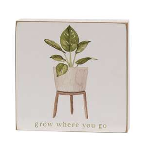 Love Grows Here House Plant Square Block, 4 Asstd.