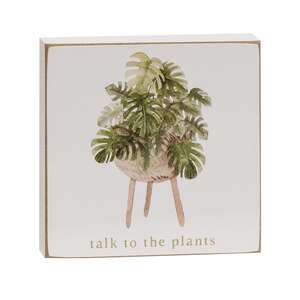 Love Grows Here House Plant Square Block, 4 Asstd.