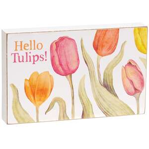 Happy Spring Tulip Box Sign, 3 Asstd.