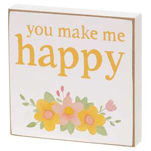 Oh Hey Lovely Floral Square Block, 4 Asstd.