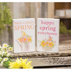 Happy Spring Floral Gnome Block, 2 Asstd.