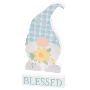 2pc Set Spring Blessings Block with Flower Chunky Gnome, 3 Asstd.