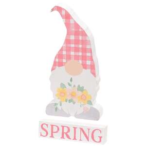2pc Set Spring Blessings Block with Flower Chunky Gnome, 3 Asstd.