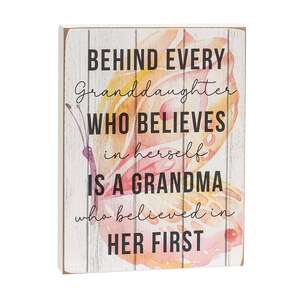 Behind Every Granddaughter Butterfly Box Sign