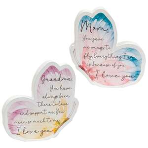 Grandma/Mom Watercolor Butterfly Sitter, 2 Asstd.