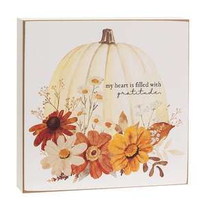 A Thankful Heart Fall Floral Box Sign, 2 Asstd. 37898;