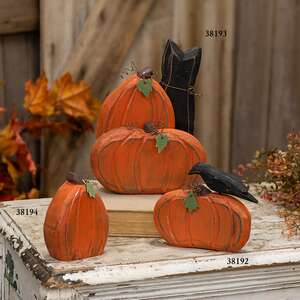 Carved Wooden Primitive Pumpkin Sitter