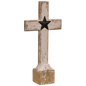 Wooden Cross with Barn Star