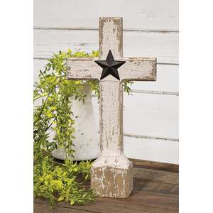 Wooden Cross with Barn Star