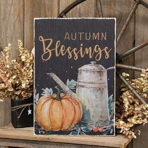 Autumn Blessings Wood Hanging Sign