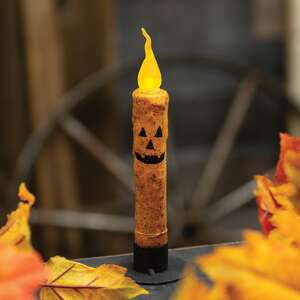 Grungy Jack O Lantern Flicker Timer Taper