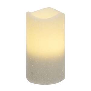 White Glitter Timer Pillar, 3"x5" 85117;