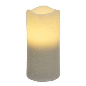 White Glitter Timer Pillar, 3"x6" 85119;