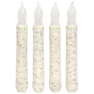 4 Set, Rustic White Timer Tapers, 6.5"
