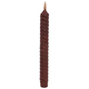 Burnt Burgundy Vintage Twist Flicker Flame Timer Taper, 9.5"