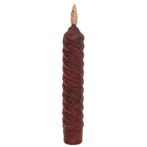 Burnt Burgundy Vintage Twist Flicker Flame Timer Taper, 6.25"