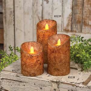 Burnt Ivory Real Motion Timer Pillar, 6"