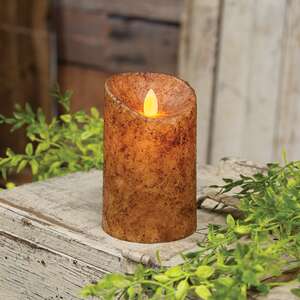 Burnt Ivory Real Motion Timer Pillar, 5"