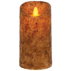 Burnt Ivory Real Motion Timer Pillar, 6"