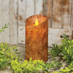 Burnt Ivory Real Motion Timer Pillar, 6"