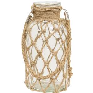 Small Glass Vase with Rope Net