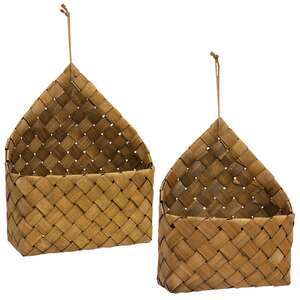 2/Set, Natural Chipwood Hanging Baskets