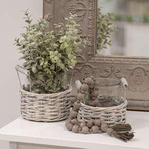 Medium Gray Willow Basket & Vase