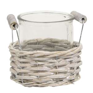 Small Gray Willow Basket & Vase