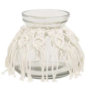 Macrame Boho Glass Vase, Medium