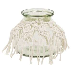 Macrame Boho Glass Vase, Small