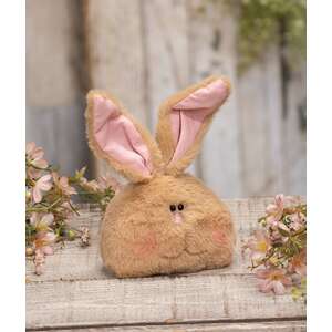Fuzzy Tan Bunny Head Doll