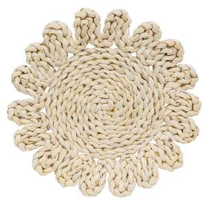 Corn Husk Flower Shape Candle Mat, Large HAC2409;