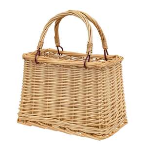 Natural Willow Tapered Basket w/Handles HAC2413;
