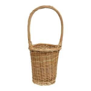 Natural Willow Flower Basket w/Handle HAC2414;