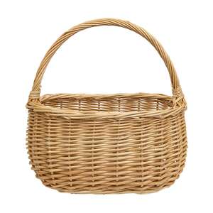 Natural Willow Oval Gathering Basket w/Handle HAC2415;