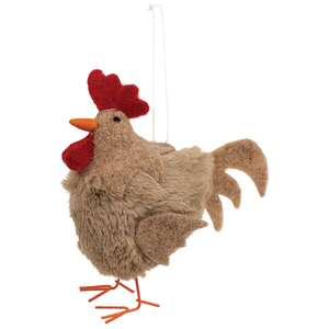 Brown Rooster Felted Ornament
