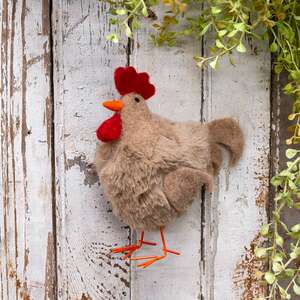 Brown Rooster Felted Ornament