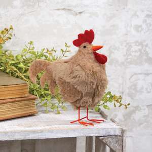 Brown Rooster Felted Ornament